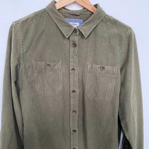 L.L. Bean Women's Heritage Chamois Shirt Green LP